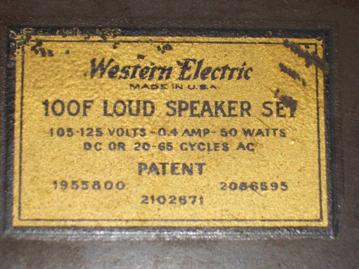 Western Electric 100F LOUD SPEAKER SET ウエスタン WE Western