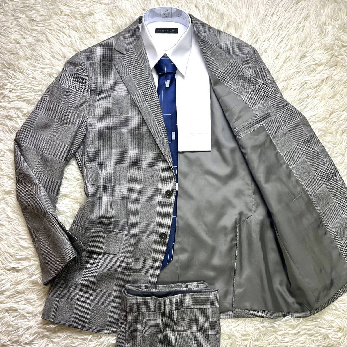 BEAMS F ビームスエフ グレンチェック柄 セットアップ ブラウンスーツ