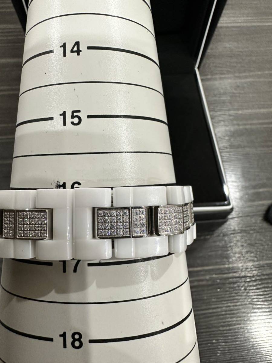 極美品 CHANEL J12 41ミリクロノ アフターベゼル ベルト 白 高級メンズ