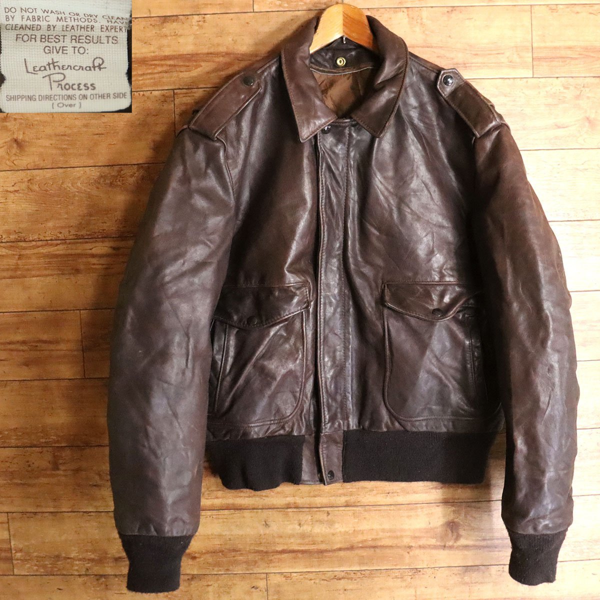 K13T/Y10.5-6 アメリカ古着 Schott ショット レザーフライトジャケット 