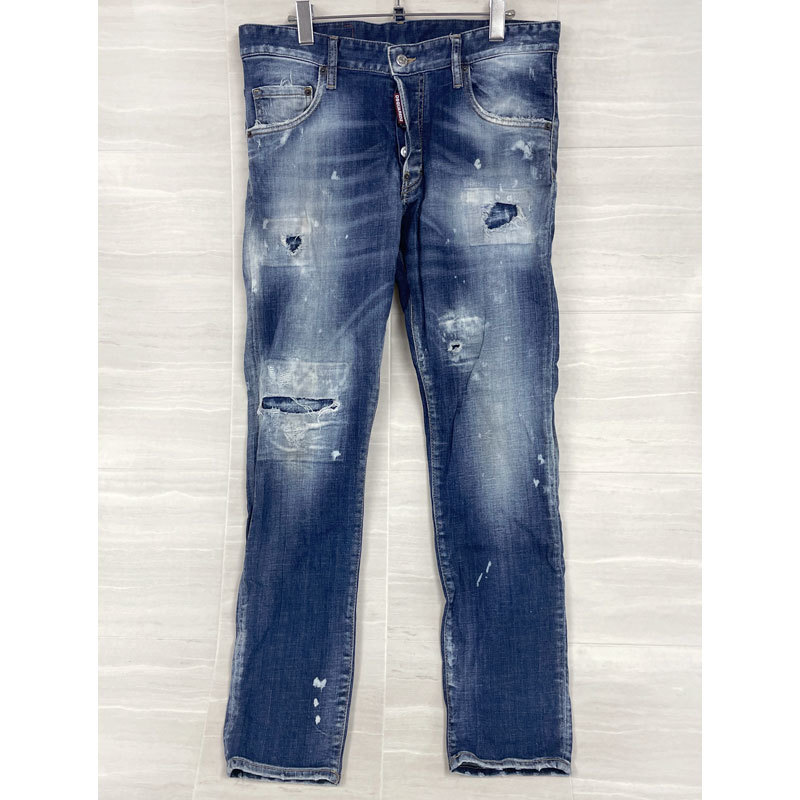 DSQUARED2 ディースク デニム クラッシュ ペイント パンツ 48 