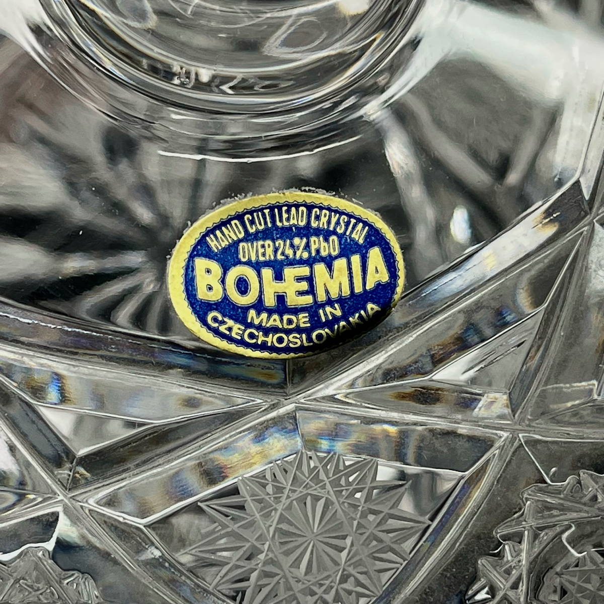 ☆BOHEMIA☆チェコスロバキア製 キャンディボックス 蓋物 繊細ハンド 