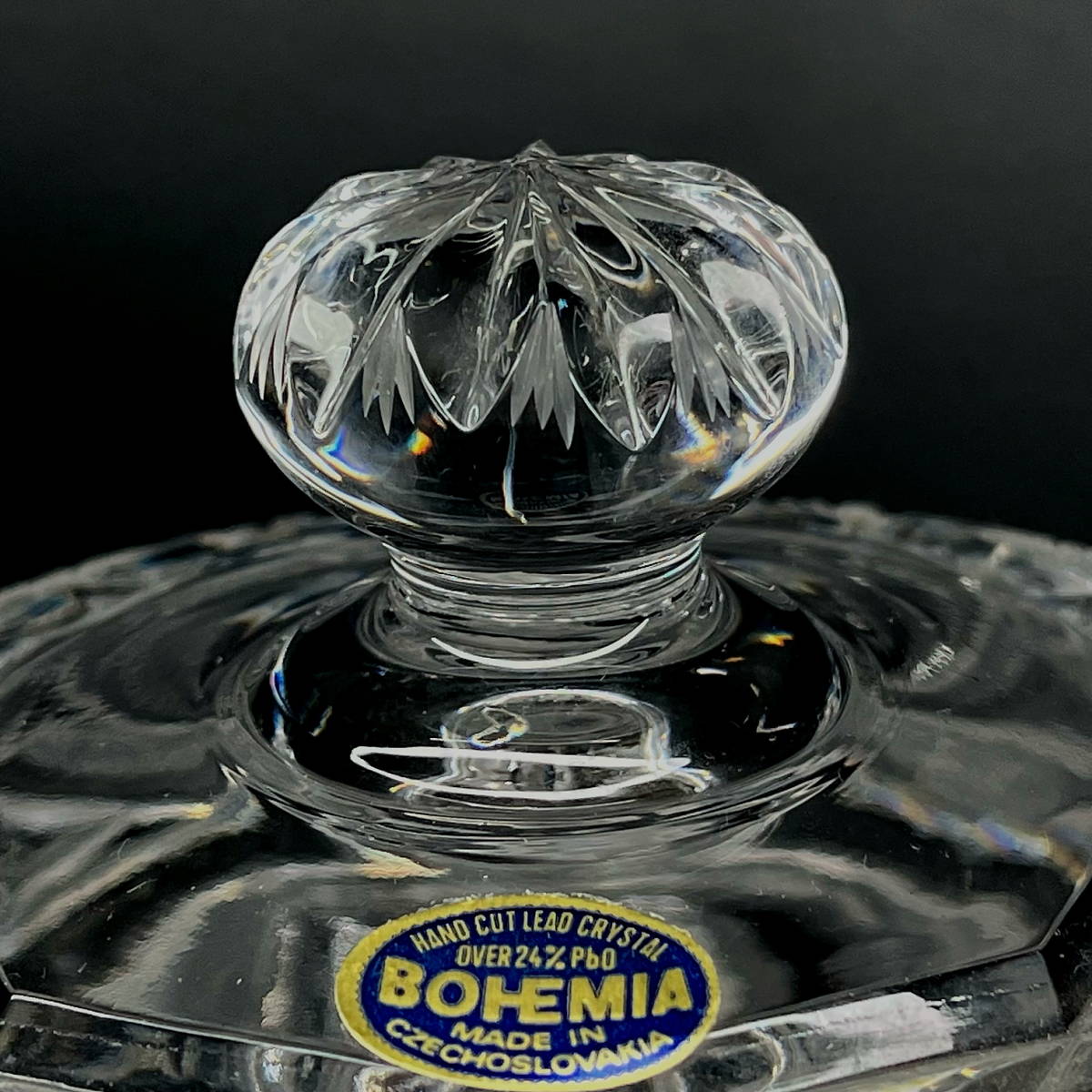 ☆BOHEMIA☆チェコスロバキア製 キャンディボックス 蓋物 繊細ハンド 