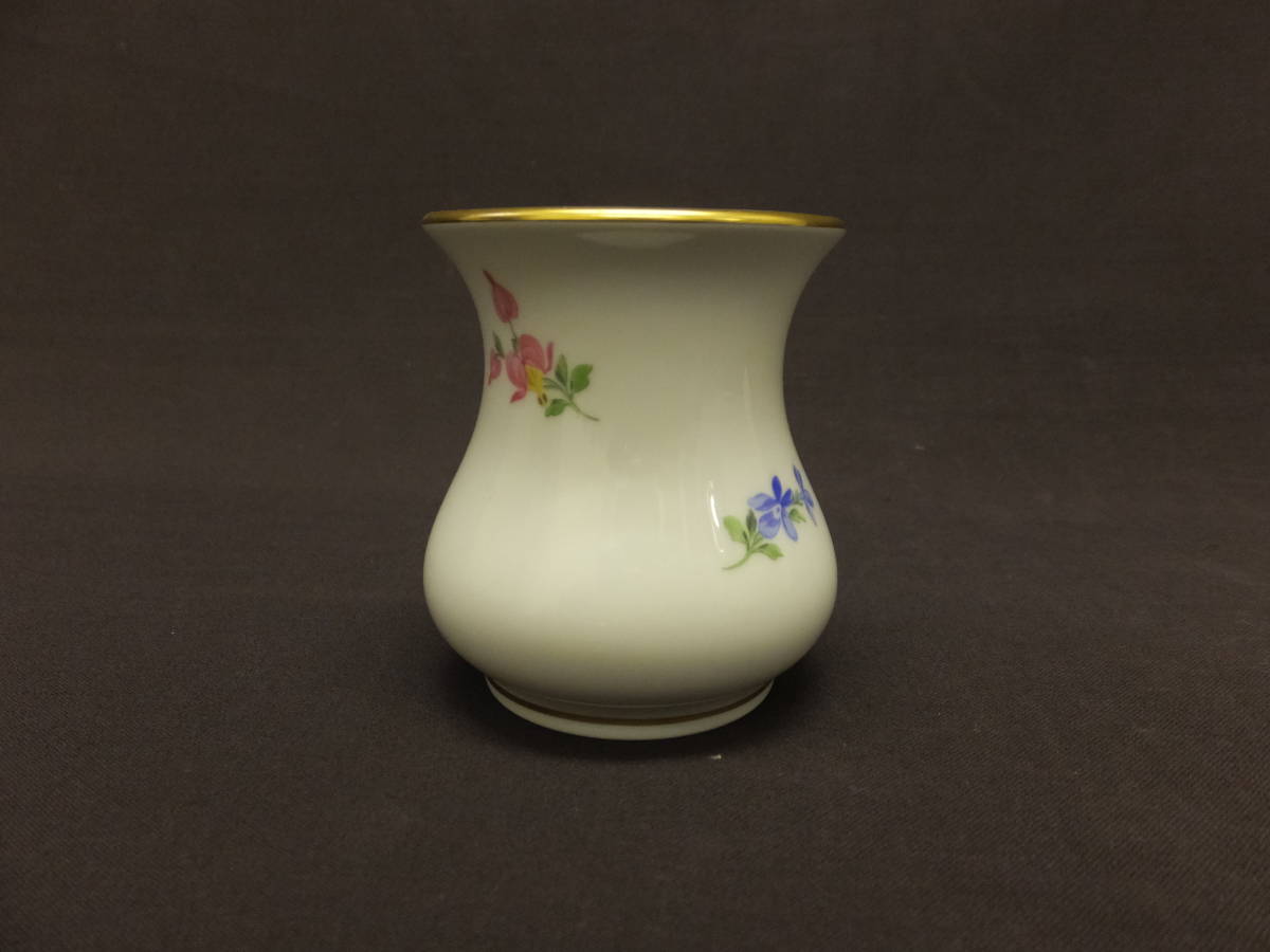 Meissen マイセン プレート 花柄 金彩 持ち手付き