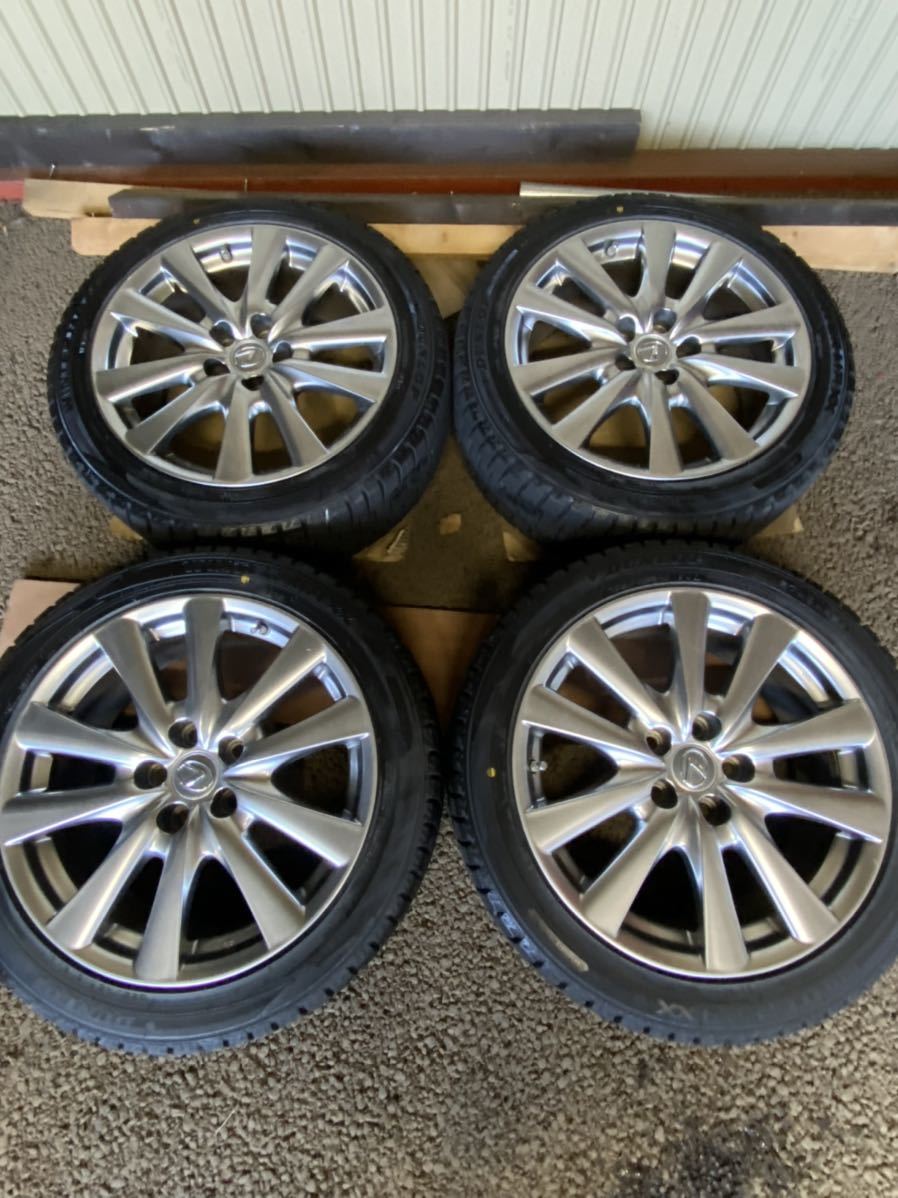 レクサス LEXUS GS450h 300h IS GS クラウン カムリ 純正オプション18インチホイール 国産スタッドレスタイヤ 空気圧センサー バリ山? 