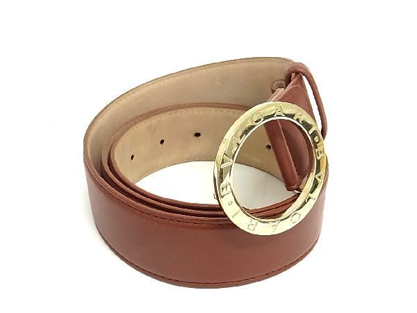 1円 □美品□ BVLGARI ブルガリブルガリ レザー ゴールド金具 ベルト