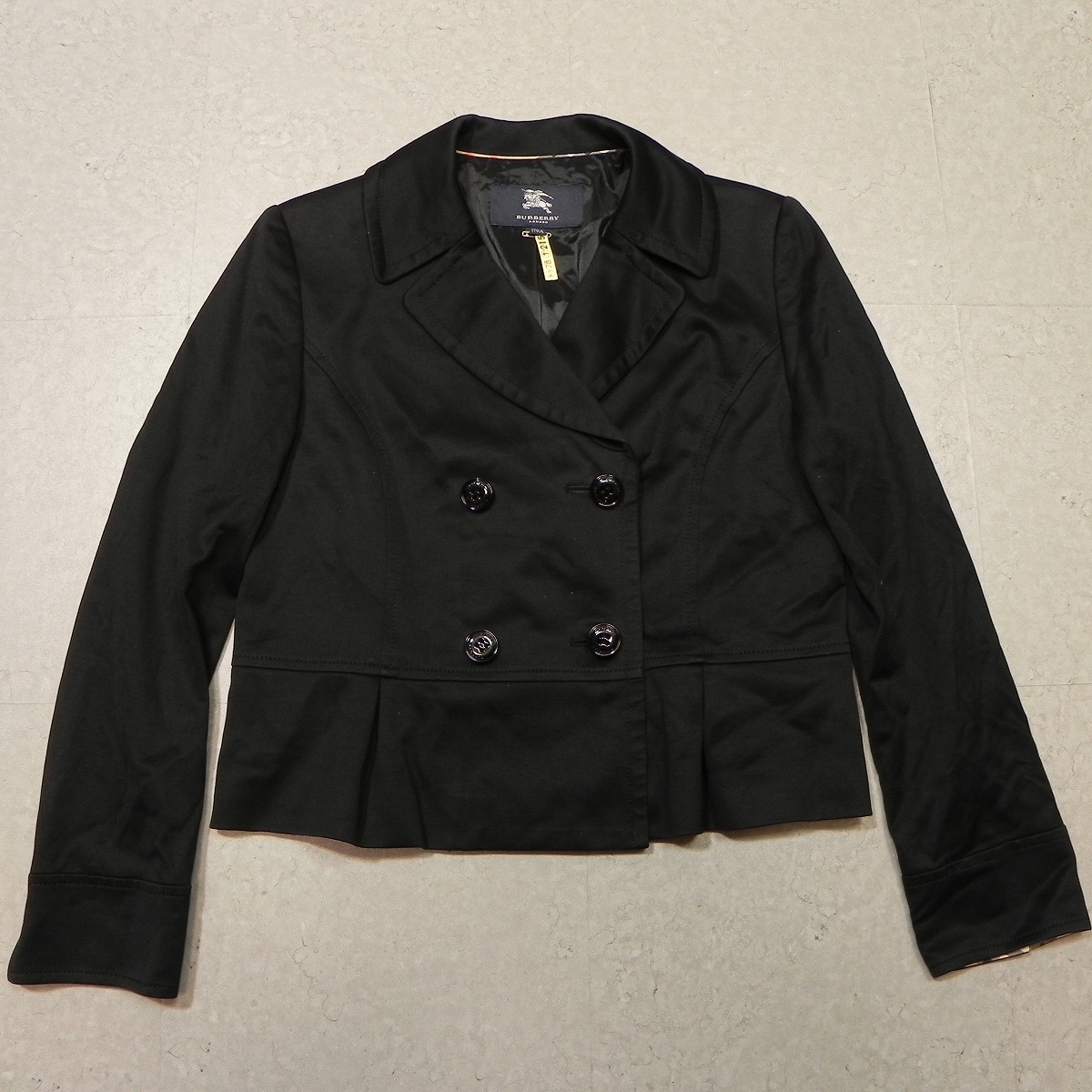 国内正規品 日本製 Burberry LONDON バーバリーロンドン ジャケット ブレザー 170A ブラック 黒 三陽商会 ★e