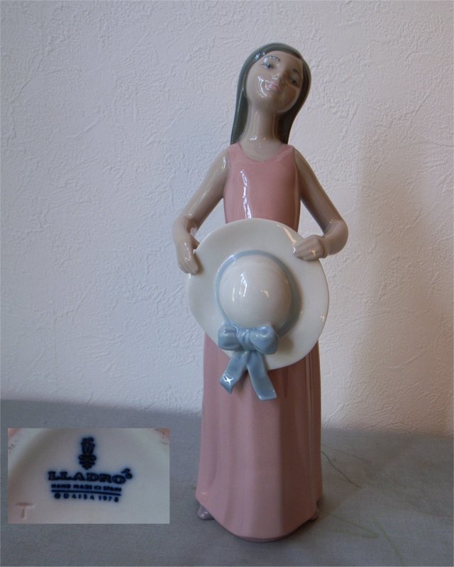 ★LLADRO リヤドロ 　5008　帽子を持つ少女 　陶器　人形　置物　保管品