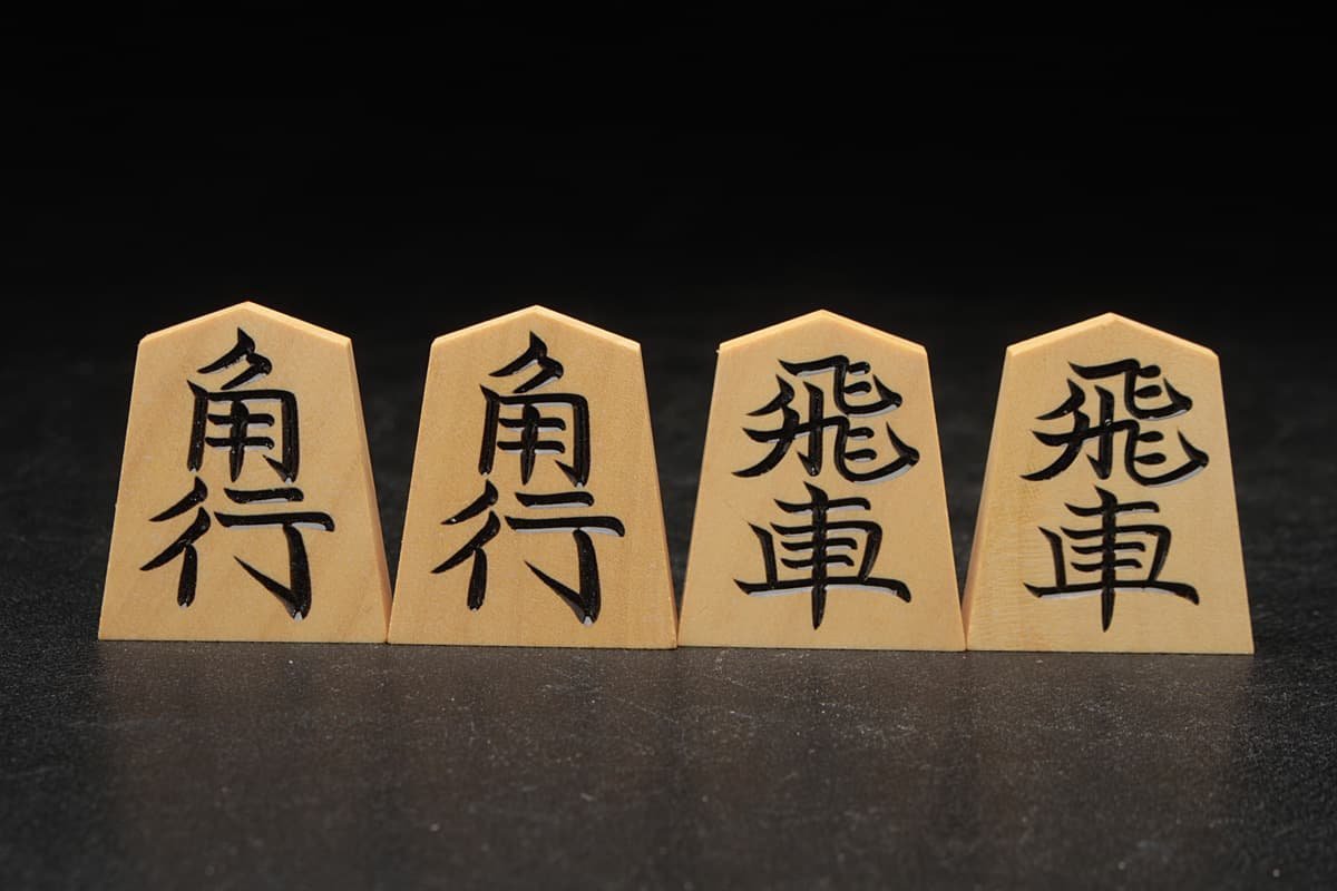 JI417 将棋道具【越山作/水無瀬】美品 本黄楊(薩摩黄楊) 将棋駒・彫駒 四十一個 駒袋 仕舞駒箱付・銘駒 天童特産 御将棋駒_7