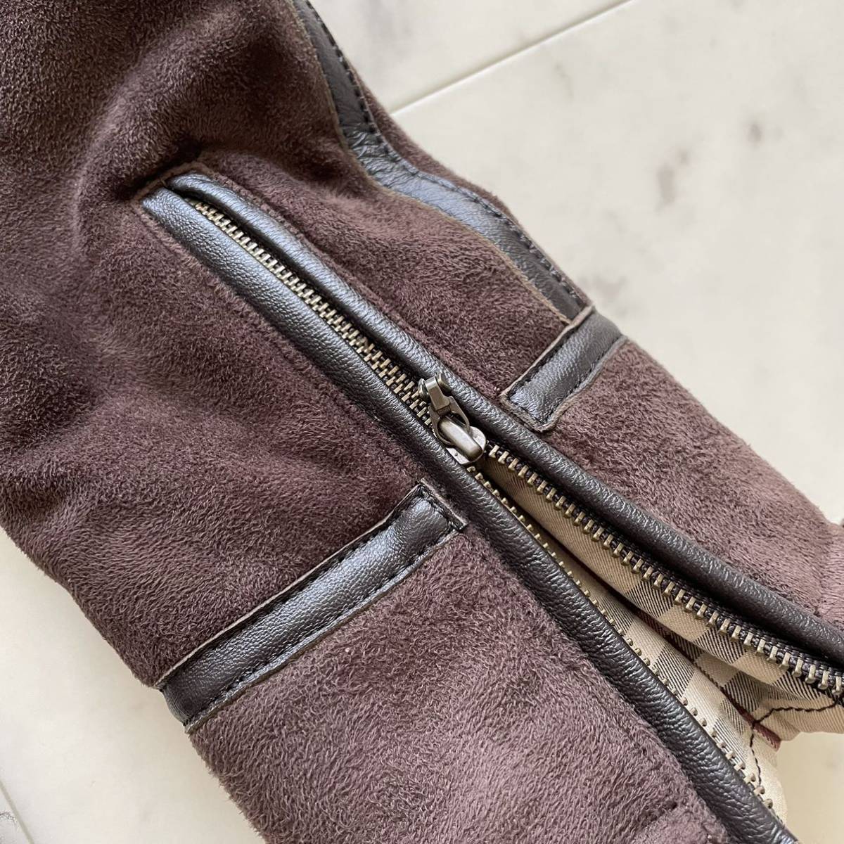希少☆ バーバリーブラックレーベル BURBERRY BLACK LABEL Fムートン 