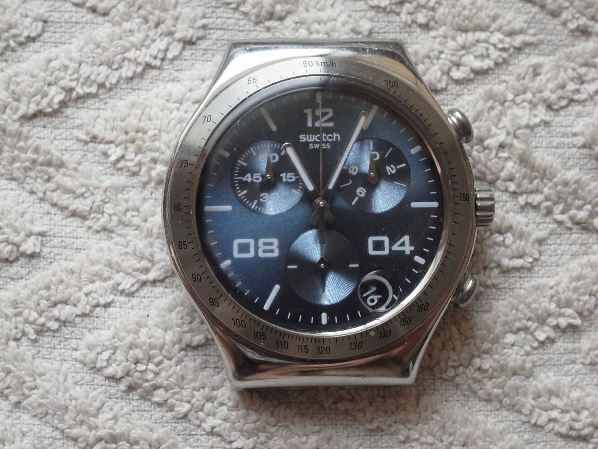 SWATCH IRONY クロノグラフ 腕時計 本体のみ ベルト無し 紺色 