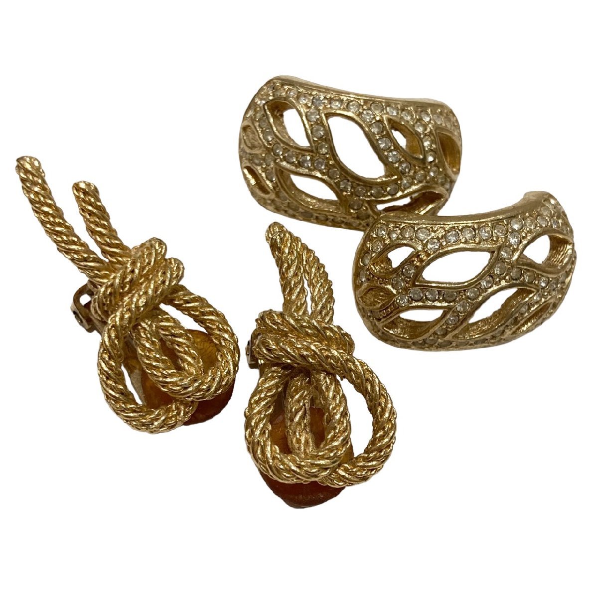 Dior ディオール ピアス イヤリング アクセサリー 2点セット ゴールド レディース ヴィンテージ アンティーク レトロ