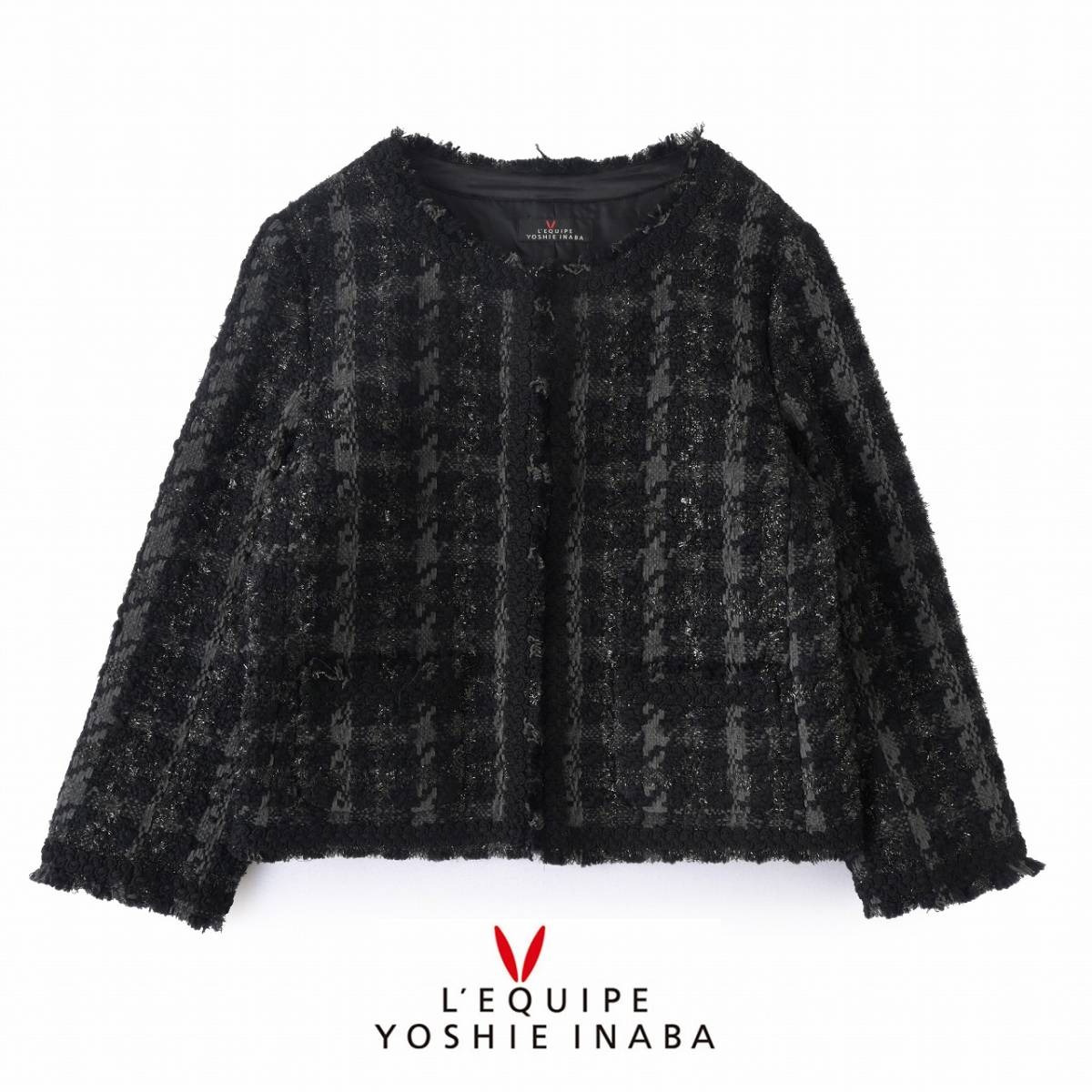 L'EQUIPE YOSHIE INABA(レキップ ヨシエイナバ) カーディガン サイズ38 M レディース美品  - ダークネイビー 長袖/ L'EQUIPE YOSHIE INABA(レキップ ヨシエイナバ) カーディガン サイズ38