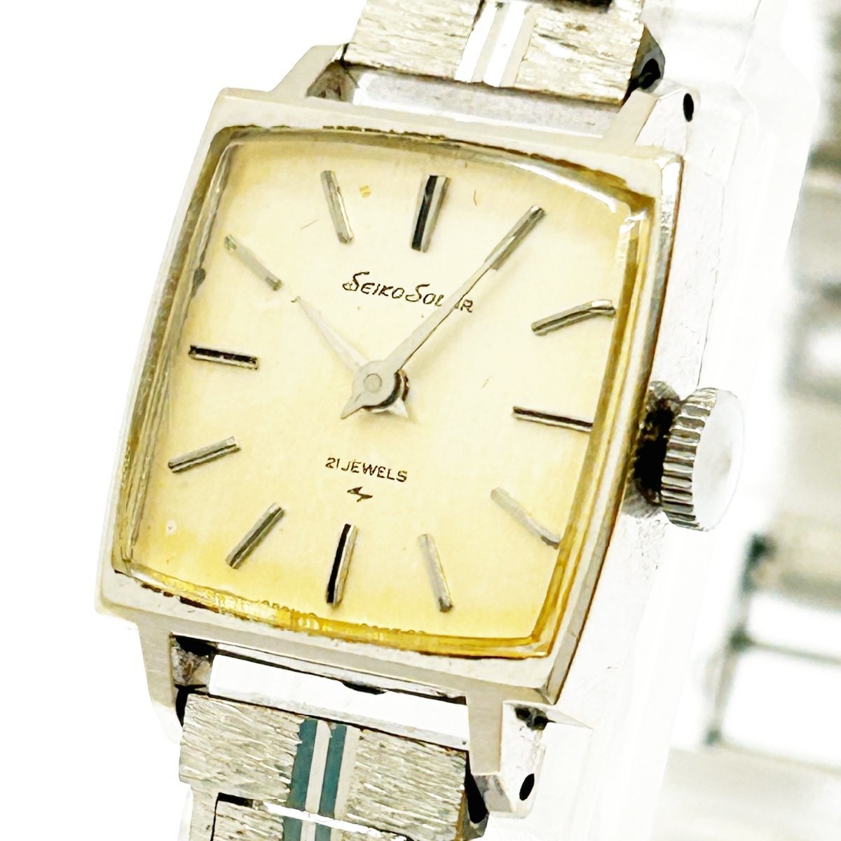 セイコー 10-8150 SEIKO - SOLAR ソーラー 14KWG 手巻き 21石 Yahoo 