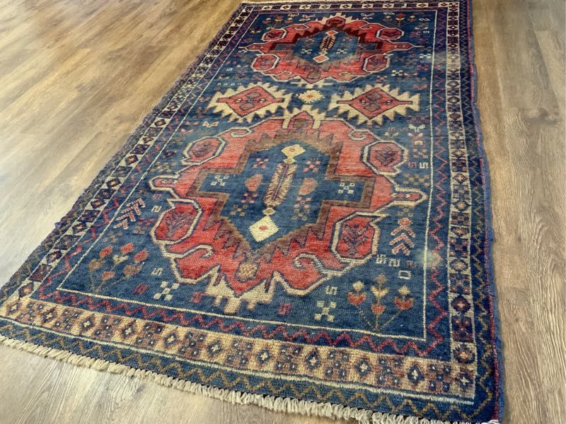 トライバルラグ★極上の擦れ★185×100cm アフガニスタン・ヘラート・シルダン産 絨毯 ラグ ハンドメイド カーペット 02ZZBRL231020001D