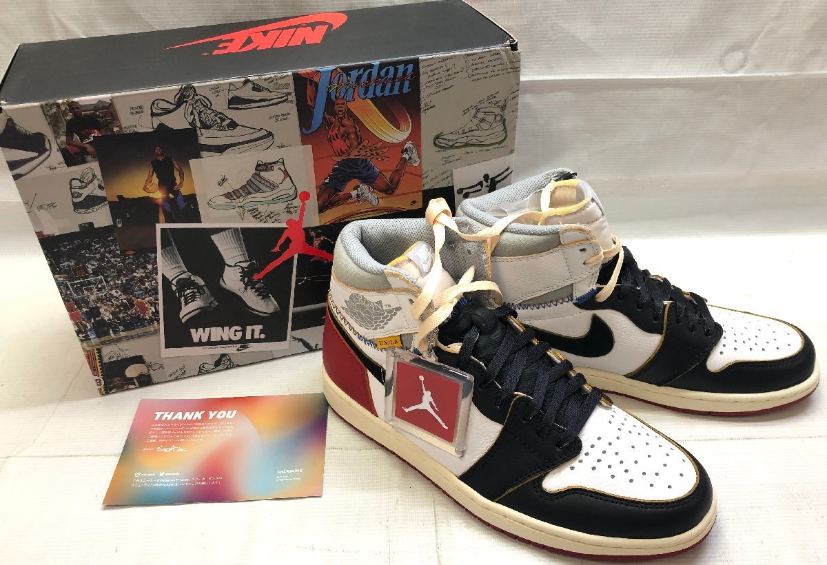 未使用展示品 NIKE ナイキ × UNION ユニオン Air Jordan 1 Retro High OG NRG BV1300-106 サイズ:28cm スニーカー[75-1005-O6]☆良品☆