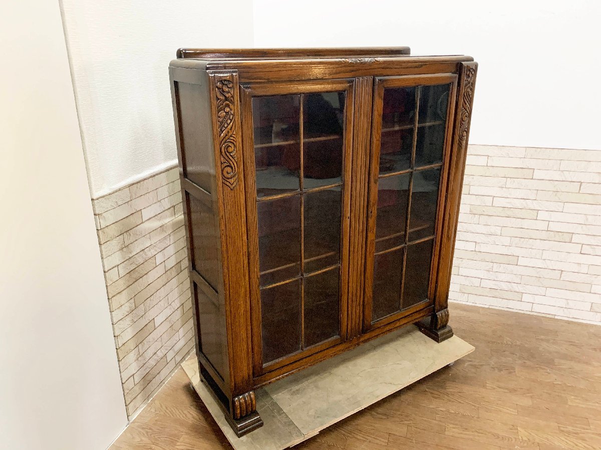 美品】 浜本工芸 本棚 ブックシェルフ 飾り棚 キャビネット 楢材 No