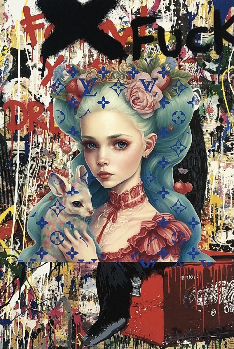 世界限定100枚 アートポスター DEATH NYC 不思議の国のアリス AIアート 