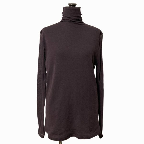 送料230円～未使用■天使の綿シフォン／Angel Chiffon ■ハイネック 長袖トップス(1重袖) 定価6，490円 レディース LLサイズ