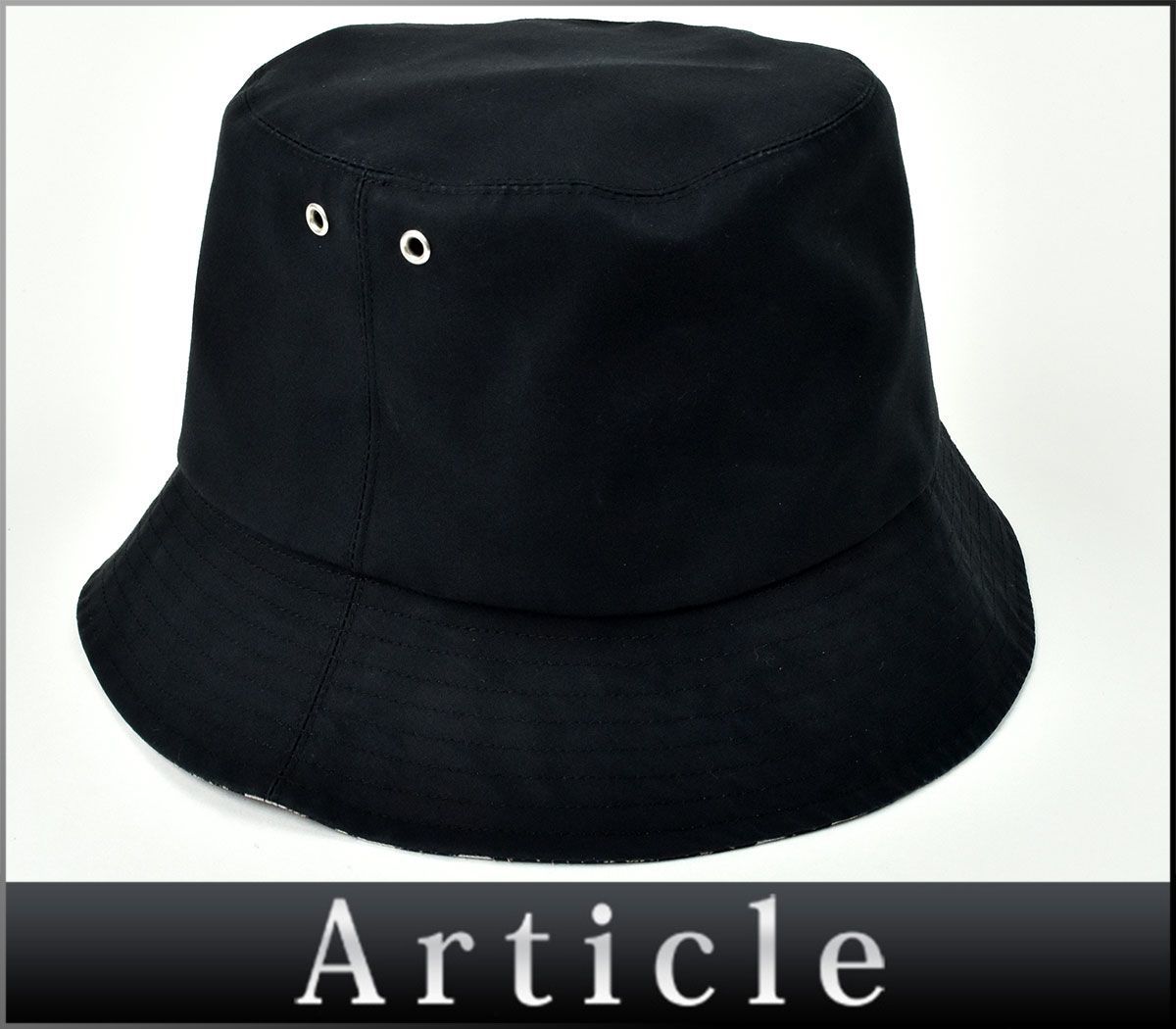 161614◆美品 Christian Dior クリスチャン ディオール トロッター バケットハット 帽子 キャンバス ブラック 60170 メンズ レディース/ Z