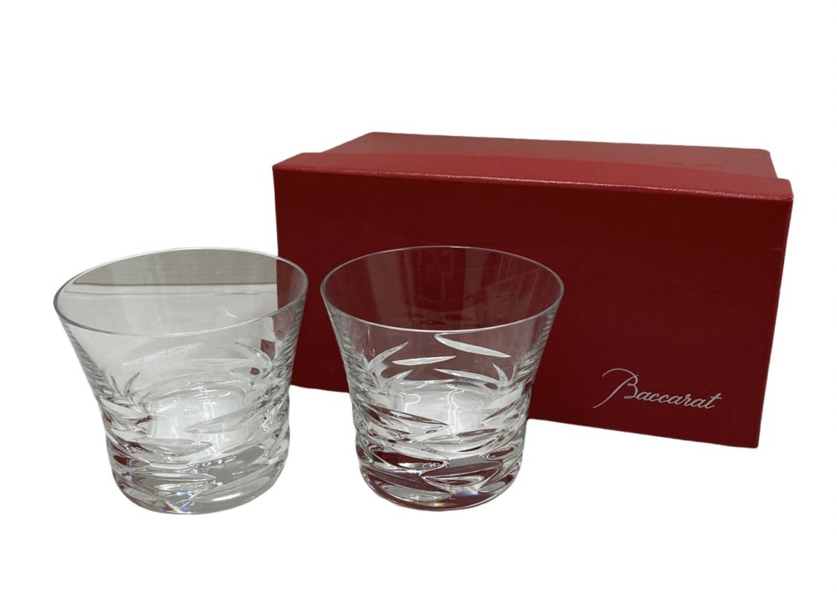 〈生活雑貨〉Baccarat バカラ ローラ　2012 ペア　クリスタルガラス　ロックグラス　食器　箱付き【中古/現状品】003581-12 