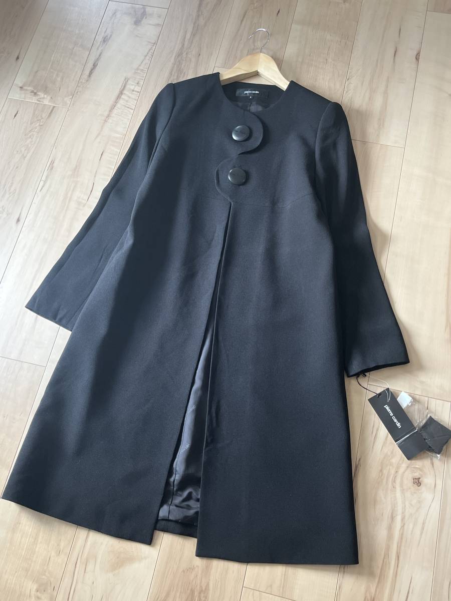 日本製　東京ソワール　ピエールカルダン　9AR　☆　黒・ブラックフォーマル　清楚　ロングジャケット・コート⑤