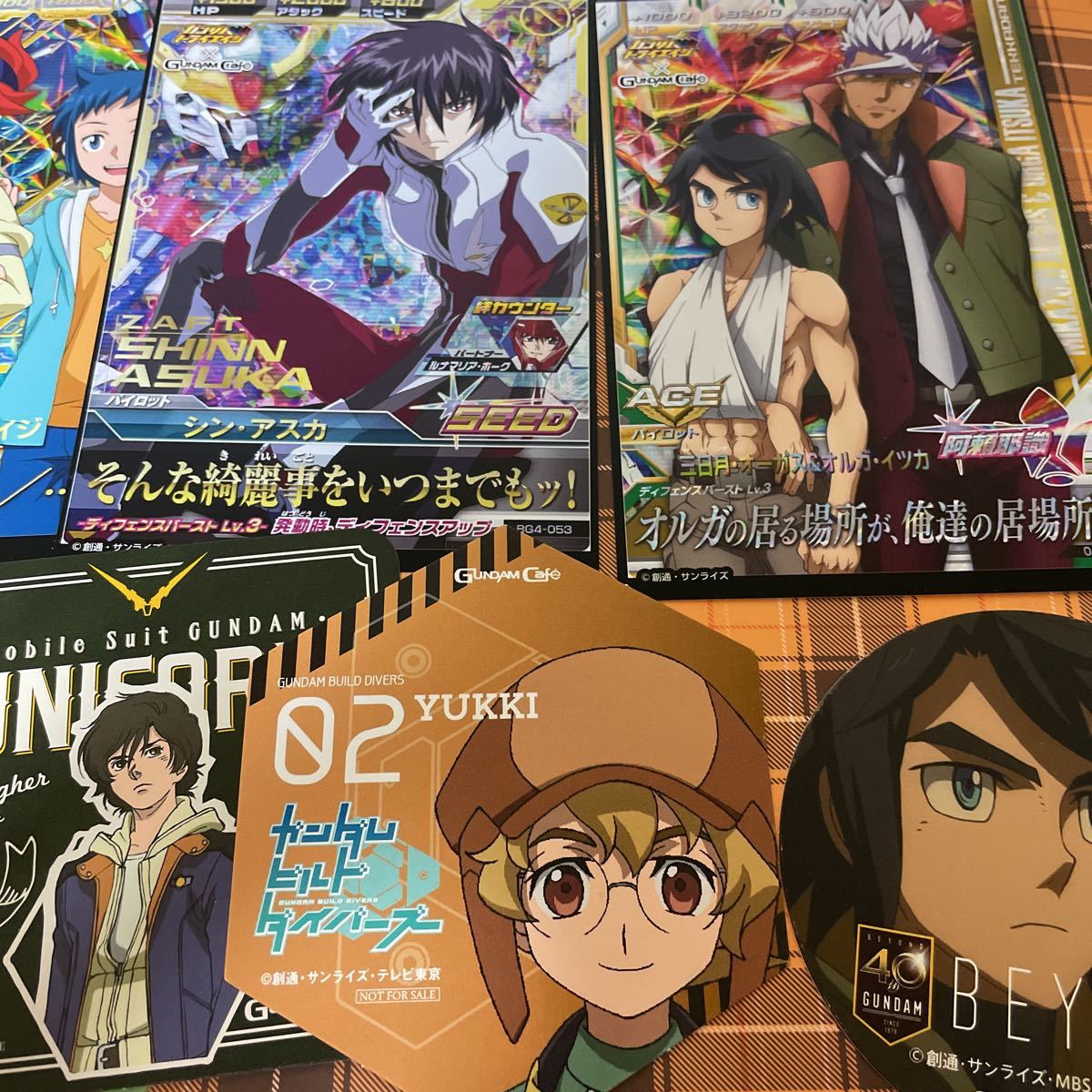機動戦士ガンダム ガンダムカフェ コースター、ブロマイド9枚セット ガンダムSEED オルフェンズ ユニコーン Gレコ ビルドダイバーズ等_2