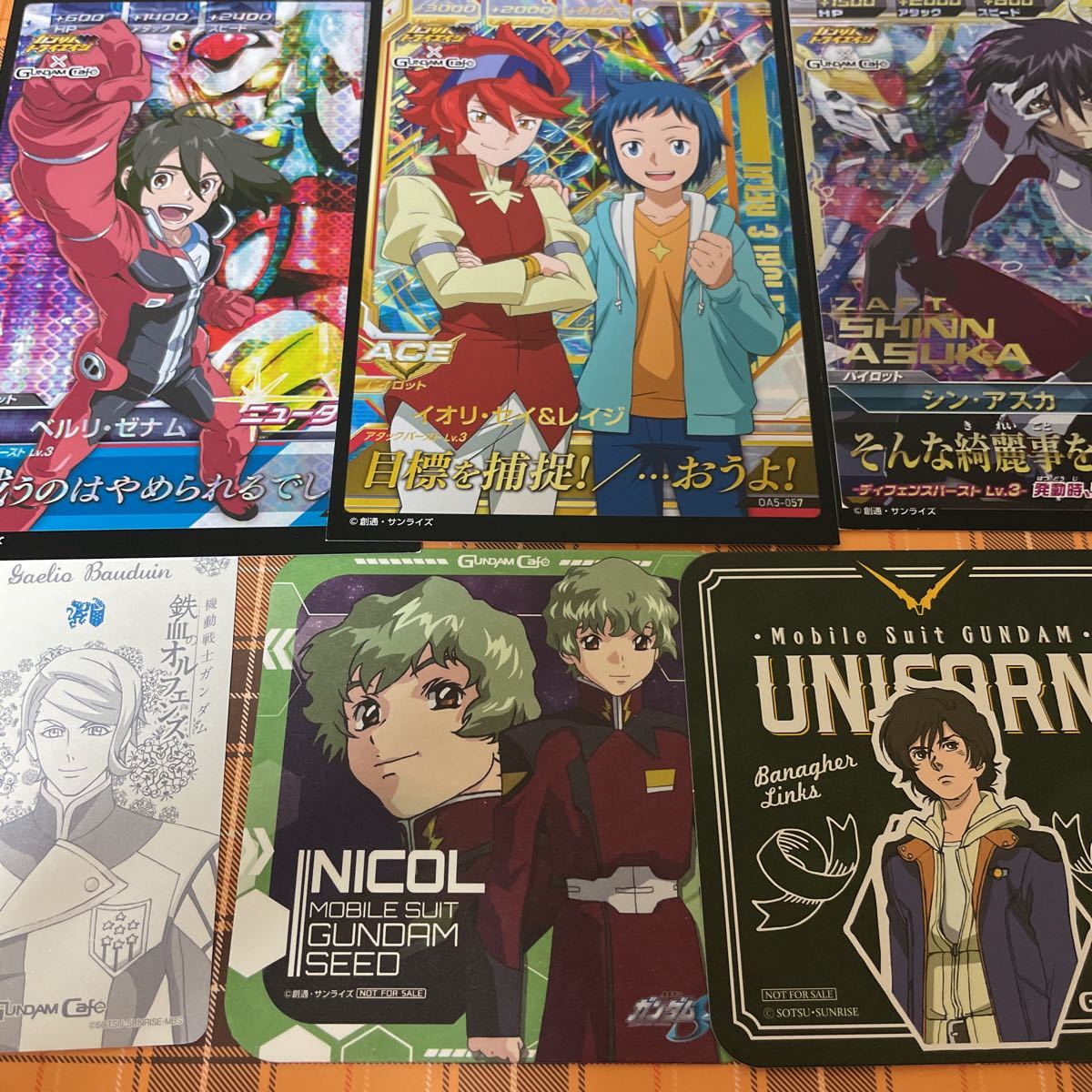 機動戦士ガンダム ガンダムカフェ コースター、ブロマイド9枚セット ガンダムSEED オルフェンズ ユニコーン Gレコ ビルドダイバーズ等_3