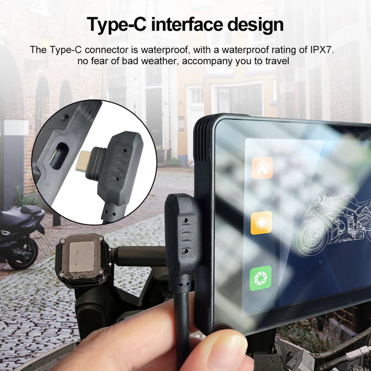 【新製品！サポート無】 P503-D リモコン付 5.5インチ バイク ドライブレコーダ モト スマート モニター CarPlay AIO-5 lite SRS-001_3