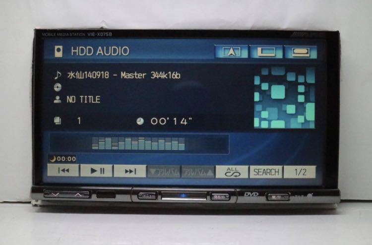 動作確認済 ALPINE アルパイン VIE-X075B AM FM AUX SD CD DVD HDDナビ