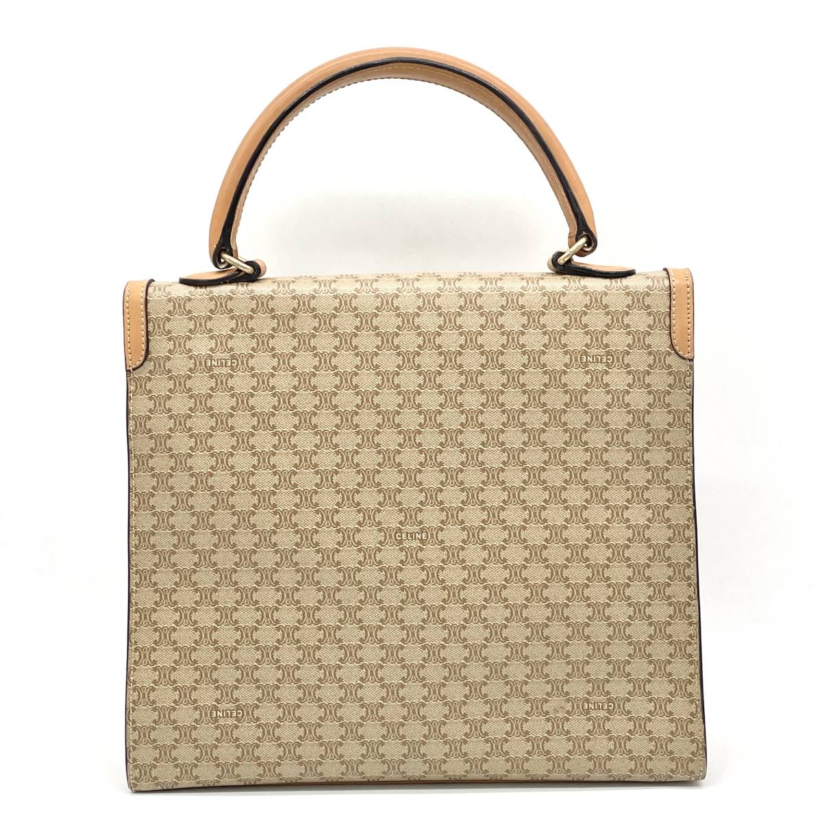 1円 極美品 CELINE セリーヌ マカダム柄 ガンチーニ ケリー型 トップ