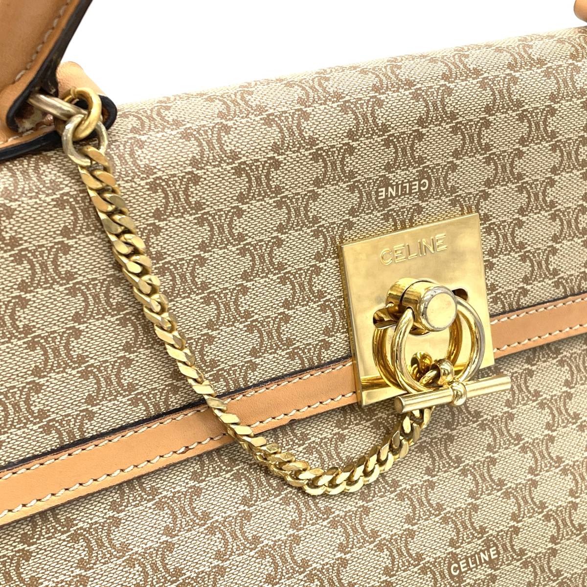1円 極美品 CELINE セリーヌ マカダム柄 ガンチーニ ケリー型 トップ