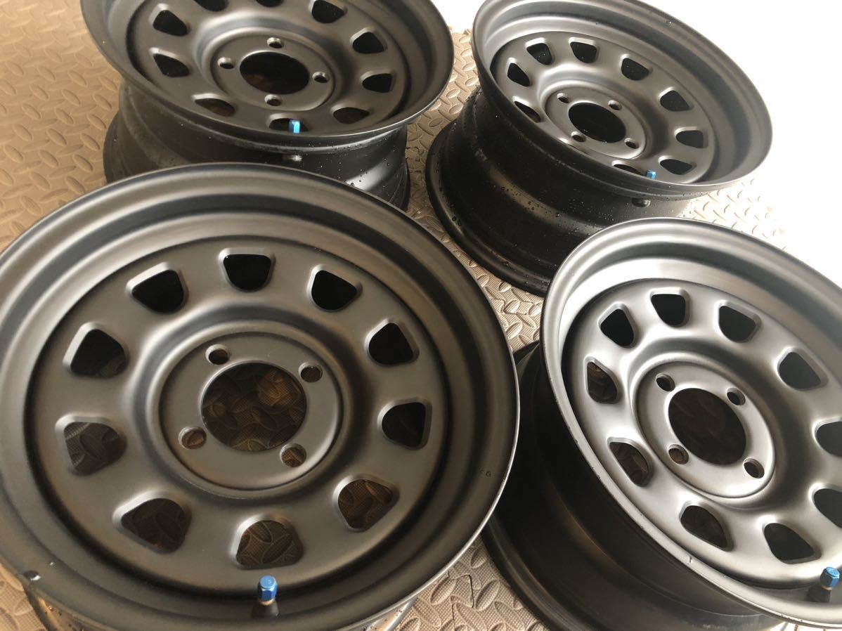 13インチ 鉄チン デイトナ風 PCD100 スチールホイール +25 7J 4穴