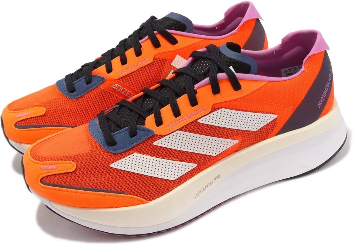 定価17600円 新品正規品 アディダス 大人気最高級 厚底 ジョギングシューズ アディダス アディゼロ ボストン 11 メンズ オレンジ 26㎝