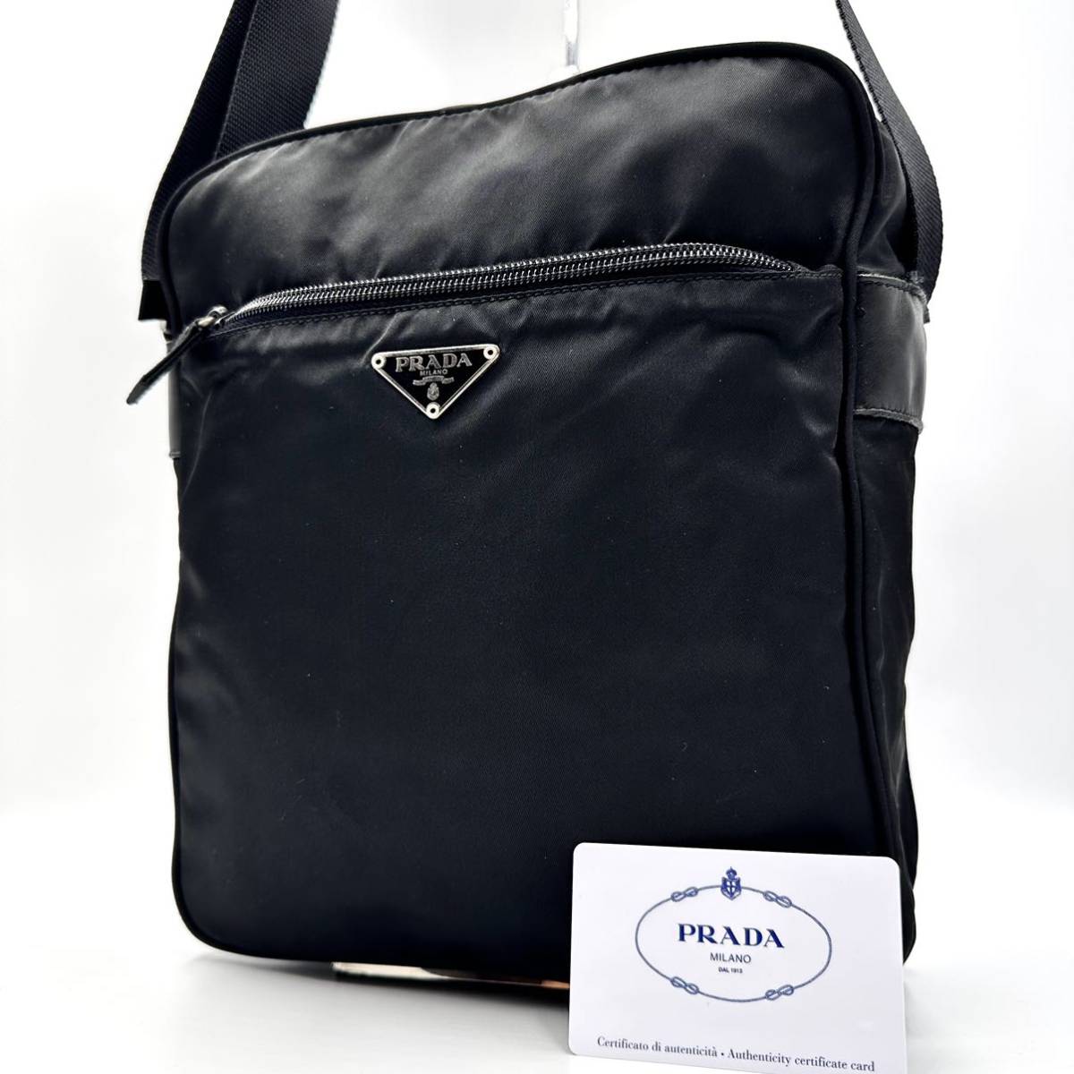 765【希少・最高峰】PRADA プラダ ショルダーバッグ スクエア 斜め掛け 