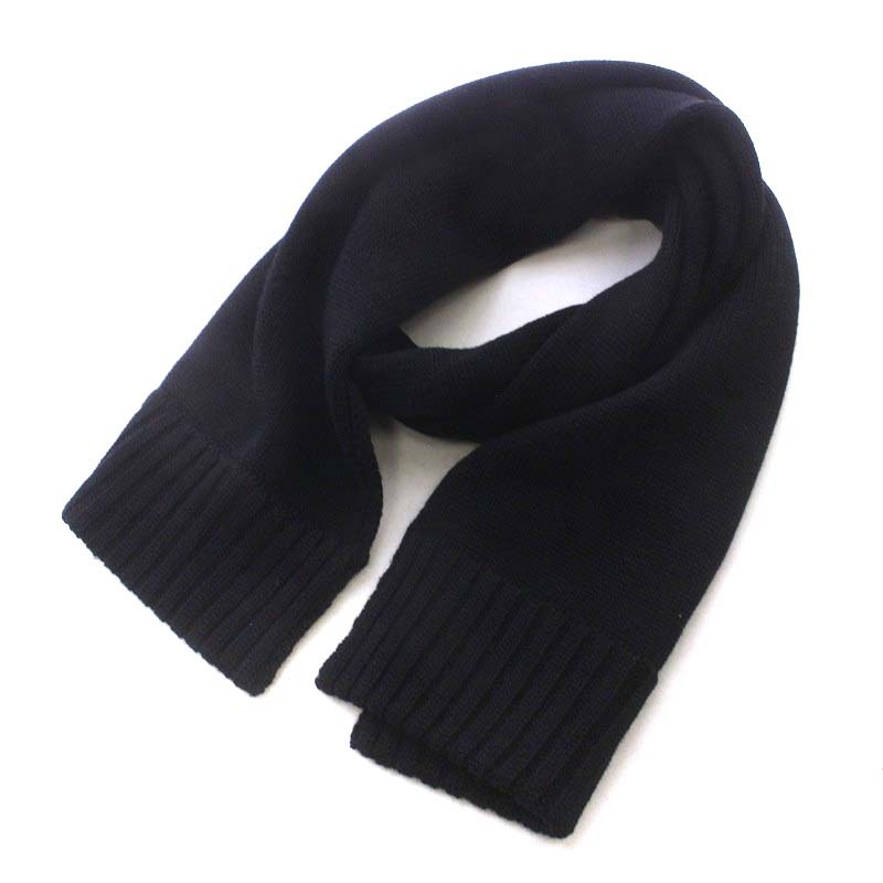 DOLCE&GABBANA 黒 ロゴ入り編み込みマフラー