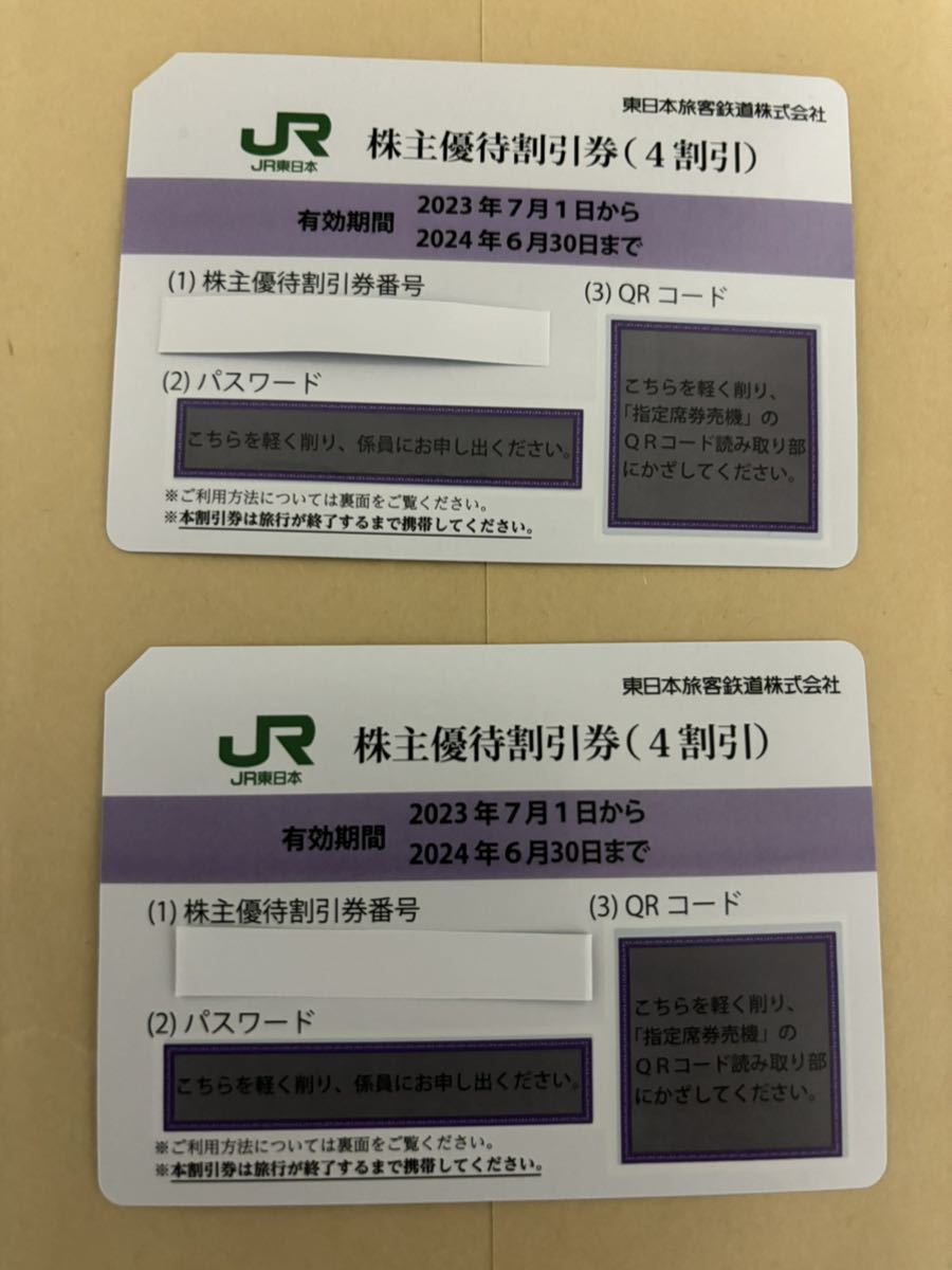 ＪＲ東日本 株主優待券（４割引）　２枚