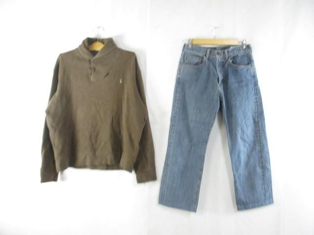 中古 ラルフローレン ビームスハート ビッグジョン ニット ハーフジップ パンツ デニムパンツ 等 4点 M L 170 メンズ