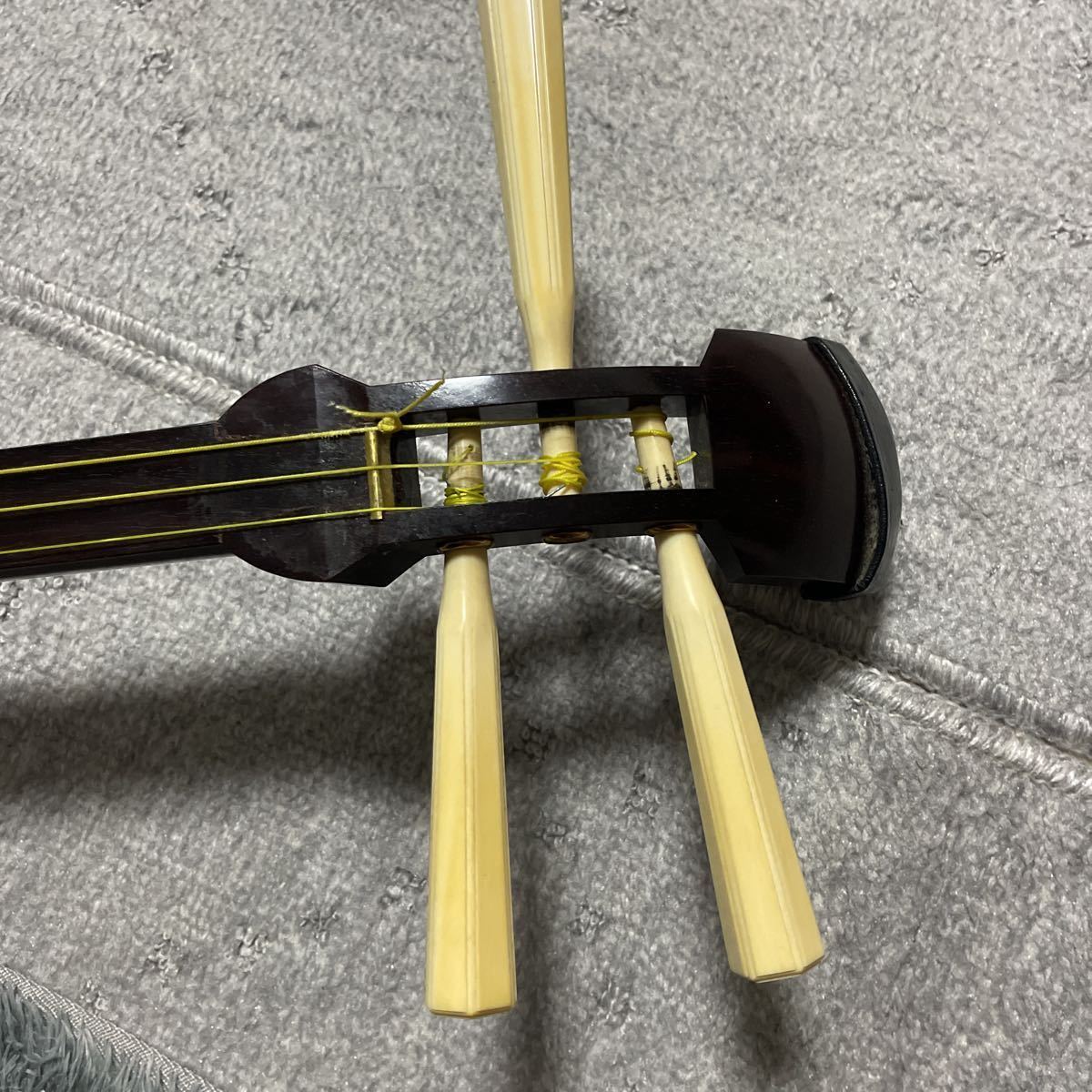 Y3110-6 琴古流 尺八 竹堂製 銀三線 全長55㎝ 竹製