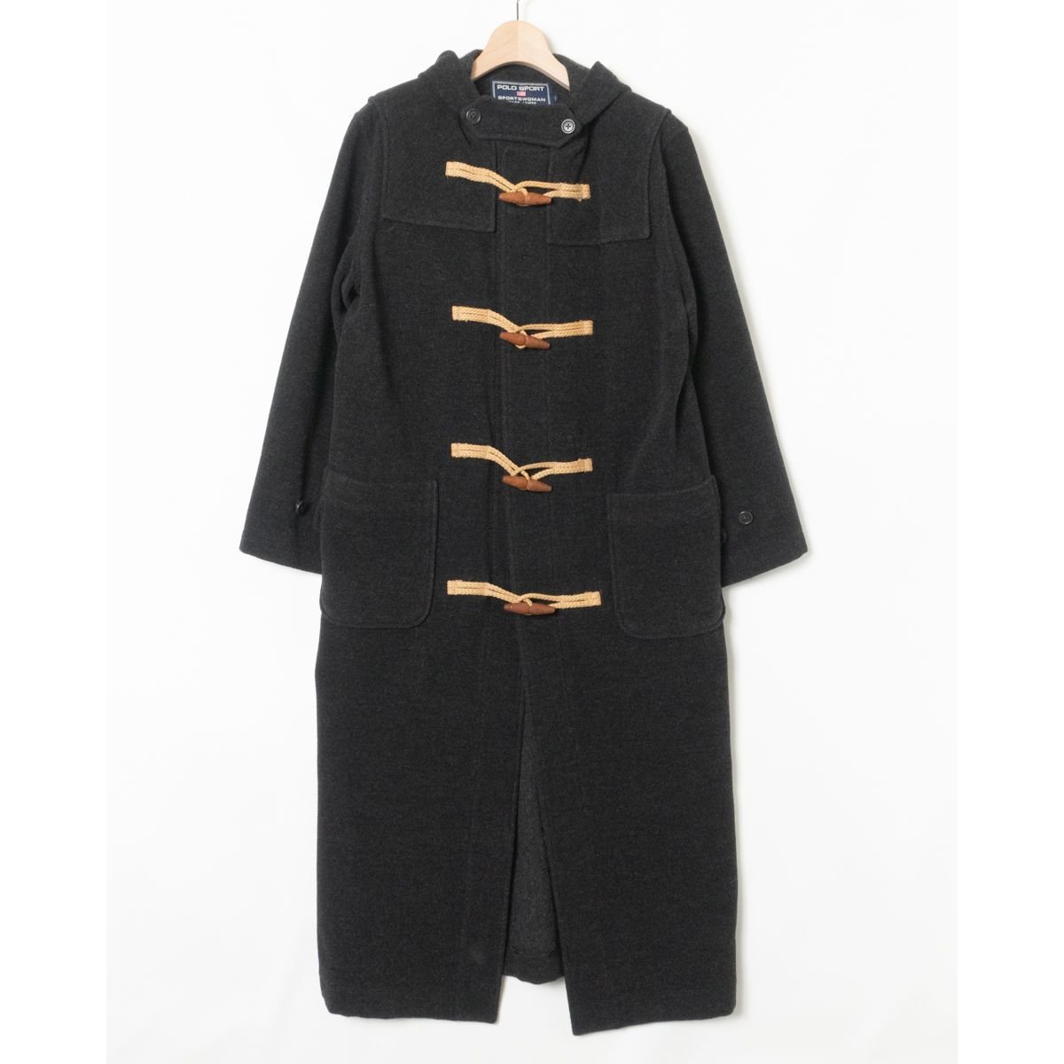 【1円スタート】POLO SPORTS WOMAN RALPH LAUREN ポロスポーツ ウーマン ラルフローレン ダッフルコート 7 ウール ダークグレー アメカジ