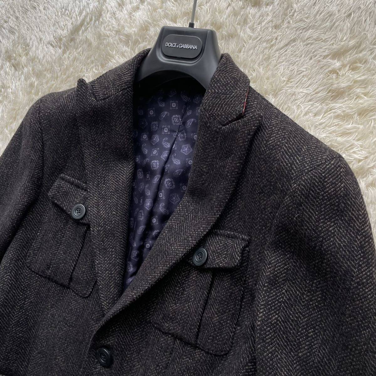 エトロ【極上のツイード】ETRO テーラードジャケット ヘリンボーン