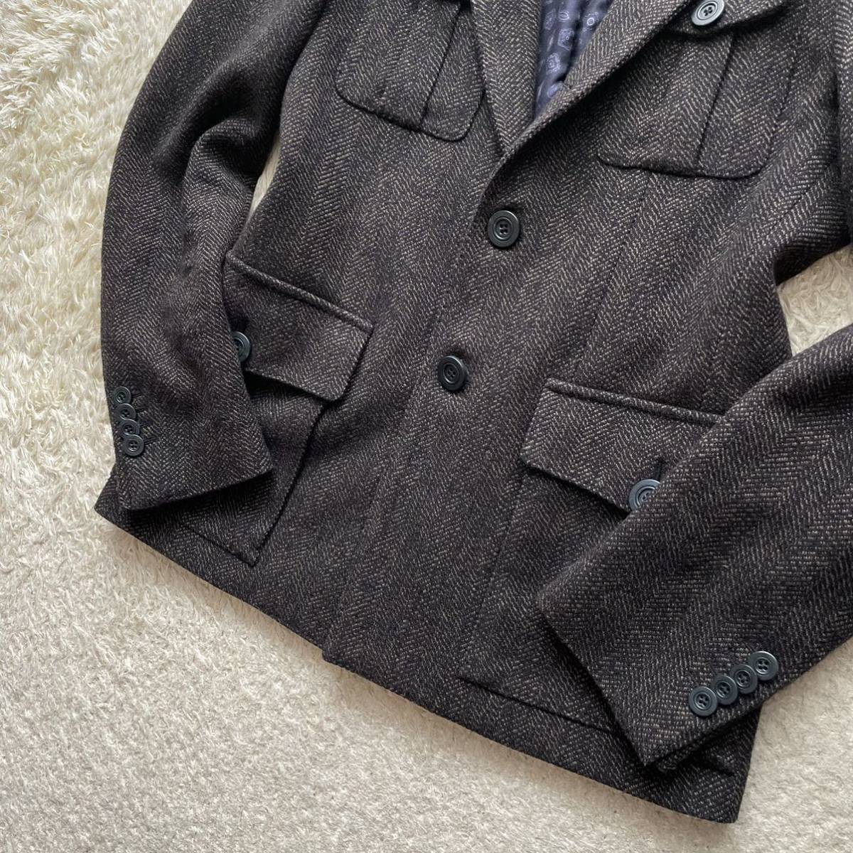 エトロ【極上のツイード】ETRO テーラードジャケット ヘリンボーン