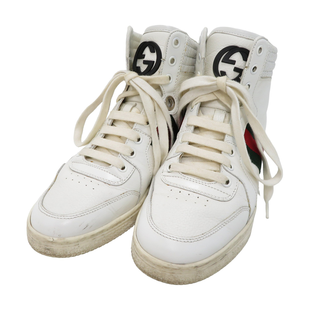 【1円】GUCCI グッチ 257353 ハイカットスニーカー 38 [240101050417]
