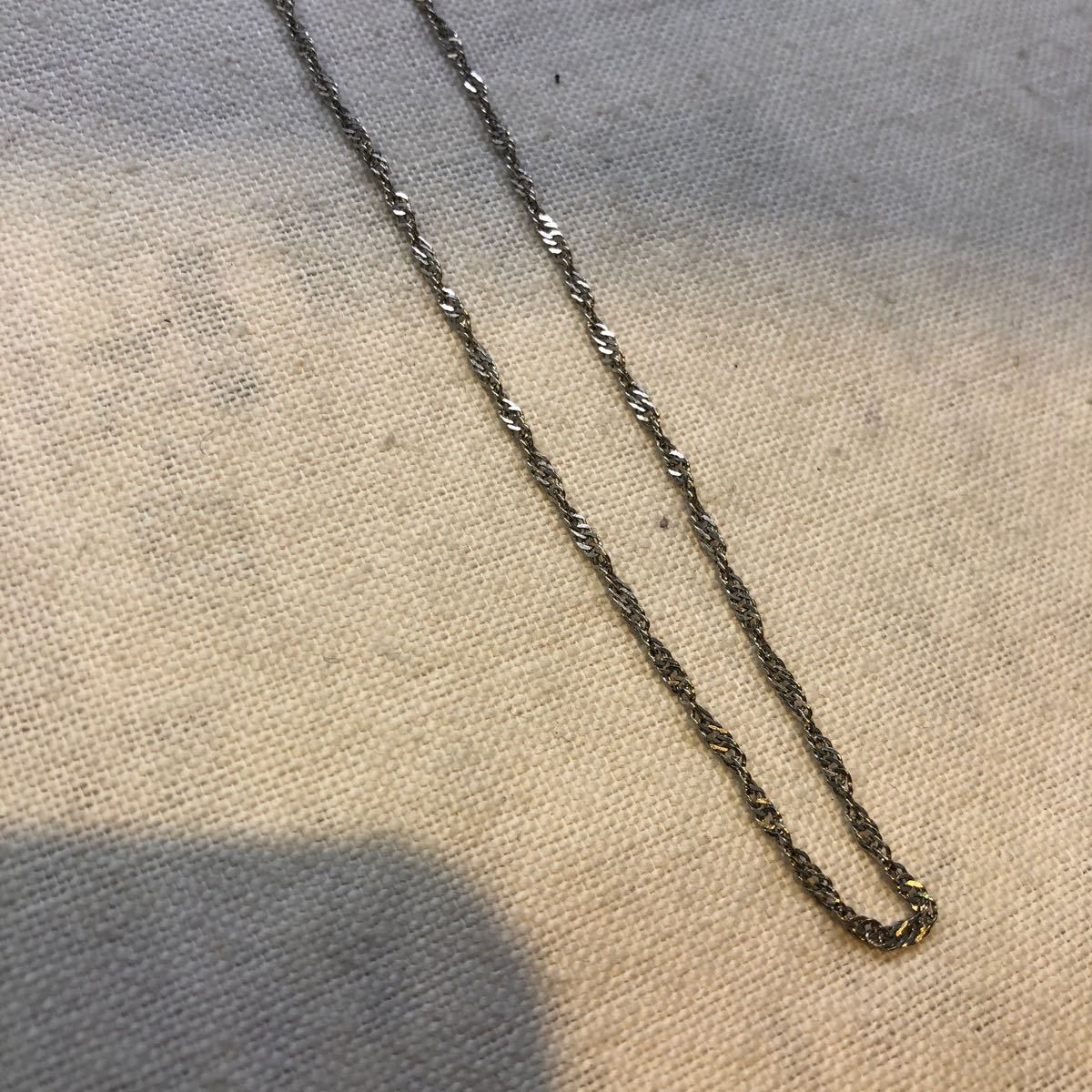 ネックレス ペンダントチェーン プラチナ850 Pt850 プラチナ スクリュー チェーンネックレス 全長40cm 重量2.9g