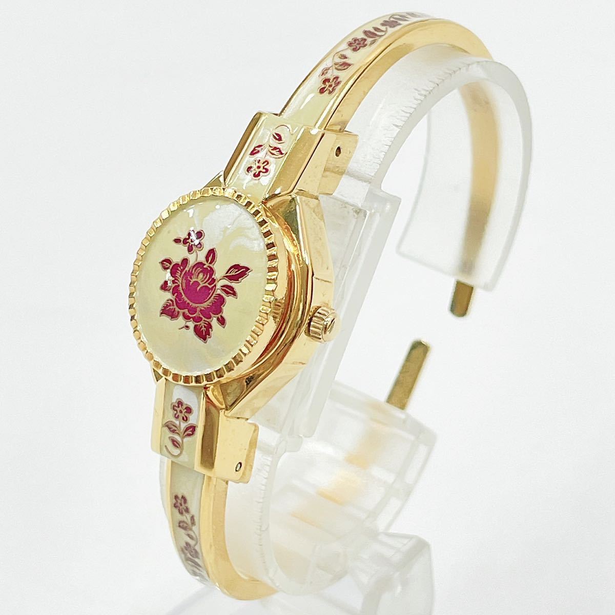 ANDRE MOUCHE レディース腕時計 バングルウォッチ スイス製 花柄 Andre