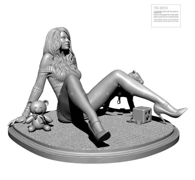 アクションフィギュア　女性ヘッド　素体　レジンキット　ガレージキット　75mm 未塗装　未組み立て_2