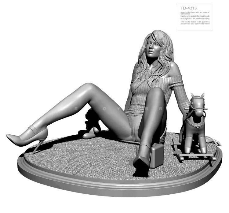 アクションフィギュア　女性ヘッド　素体　レジンキット　ガレージキット　75mm 未塗装　未組み立て_5