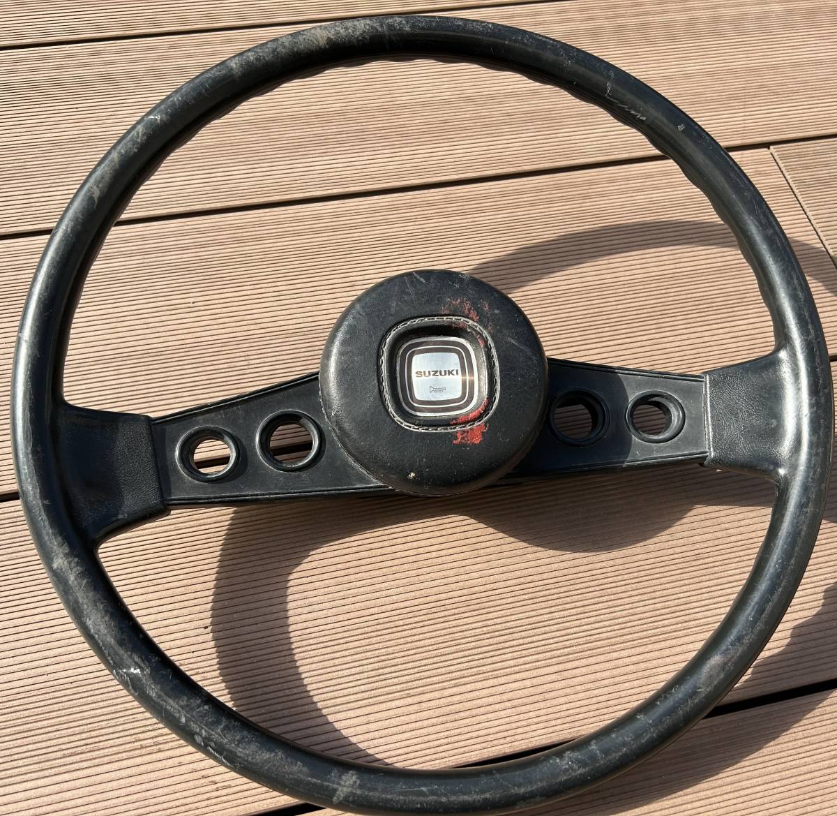 SJ30ジムニースズキ純正ステアリングハンドル 旧車昭和当時物