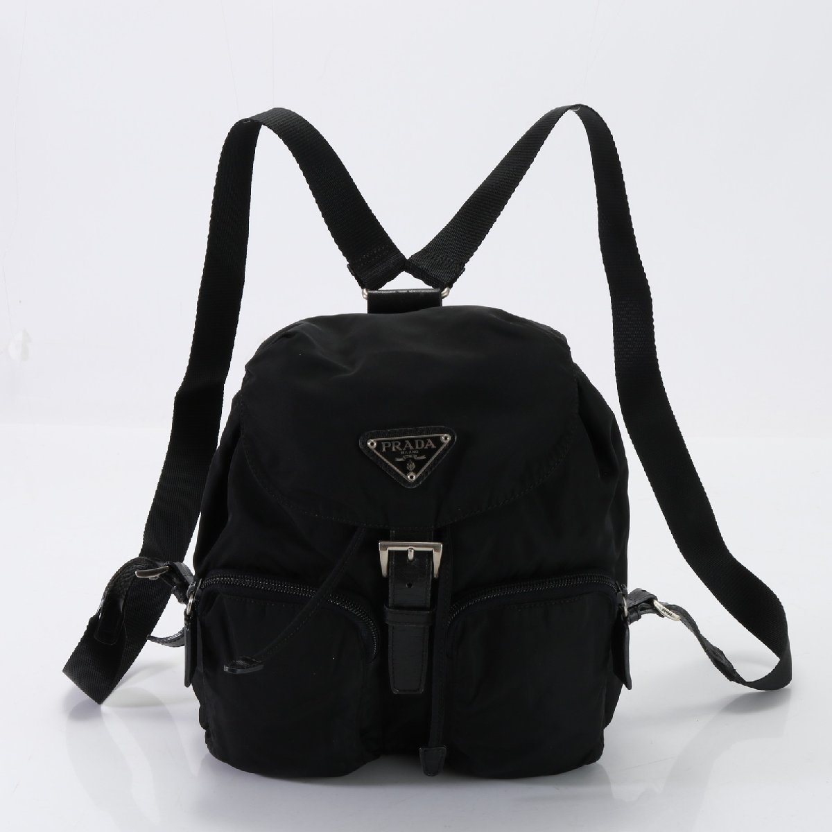 1円■美品■プラダ■テスート ナイロン■三角ロゴ■リュックサック バックパック ショルダー バッグ ビジネス 鞄 レザー メンズ ENT う7-2