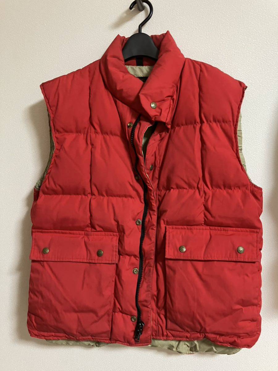 エディーバウアー Eddie Bauer グースダウンベスト メンズM 赤 古着